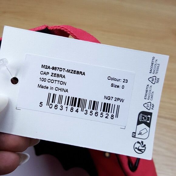 PAUL SMITH Mens Hat Pink Baseball Cap Zebra Logo One Size - Picture 5 of 7